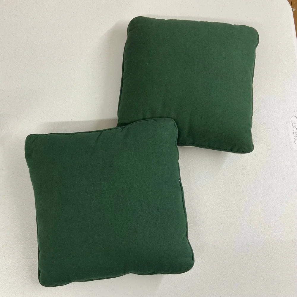Vintage teddy‎ bear Santa Christmas green tapestry accent pillows home decor set